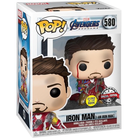 Funko Pop! Marvel: Avengers Endgame - I Am Iron Man (Glow in The Dark) Bobblehead Figure (PX Exclusive)